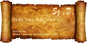 Száraz Dávid névjegykártya