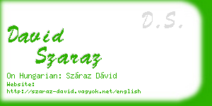 david szaraz business card